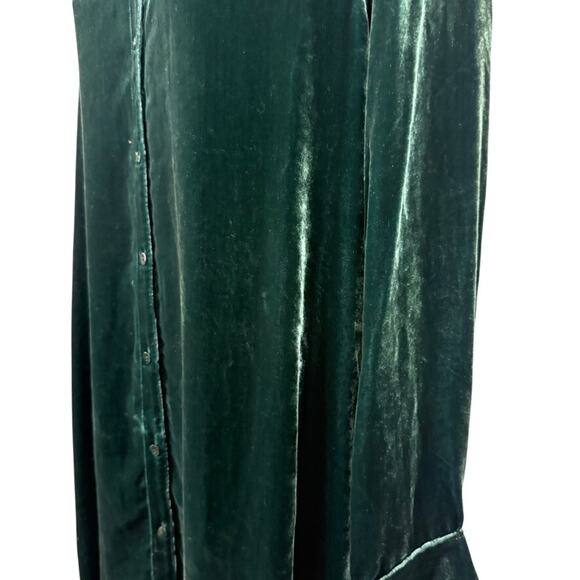 Eileen Fisher Velvet Long Sleeve Button Up Silk Blend Shirt Style Dress sz M - Picture 9 of 16